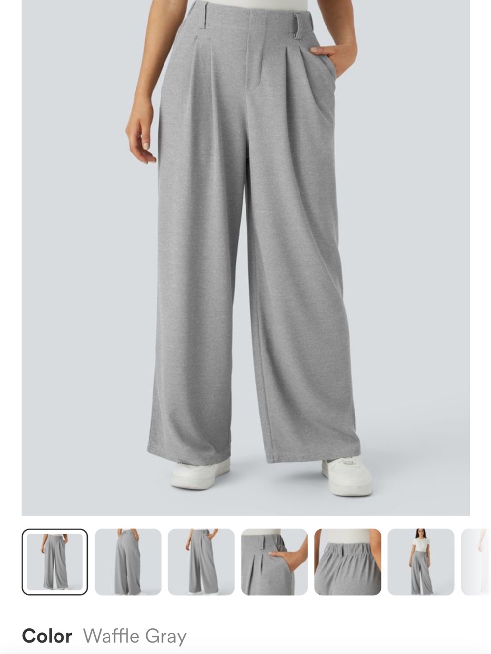 Halara Flex™ High Waisted Pocket Wide Leg Waffle Work Pants